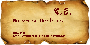 Muskovics Bogárka névjegykártya